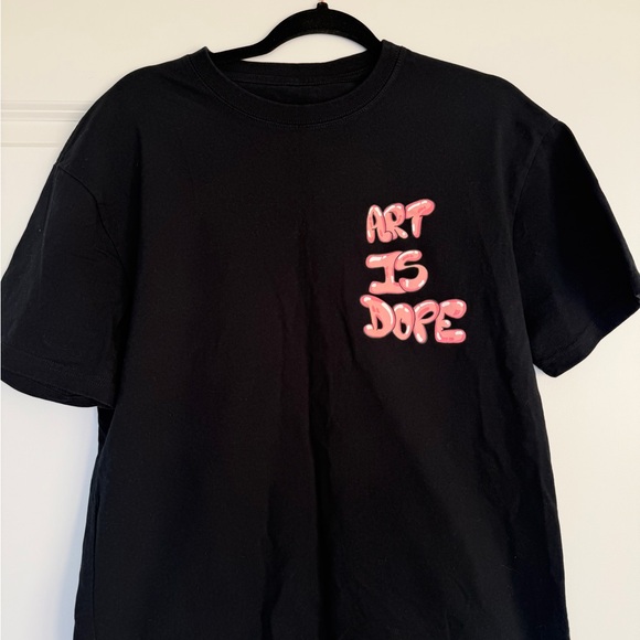 Tops - Black “Art Is Dope” Graphic Tee - Unbranded